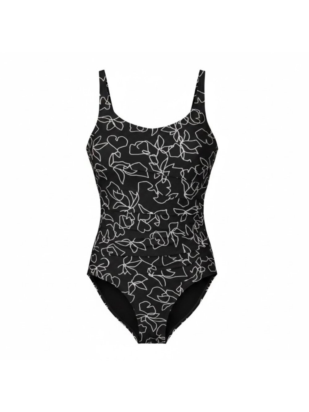 Calvin Klein Swimwear Women's One-Piece Black & White Graphic Floral Swimsuit 14